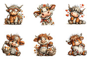 Whimsical Easter Highland Cow Clipar, an Illustration by CreationArt (Thumbnail 5 of 7)