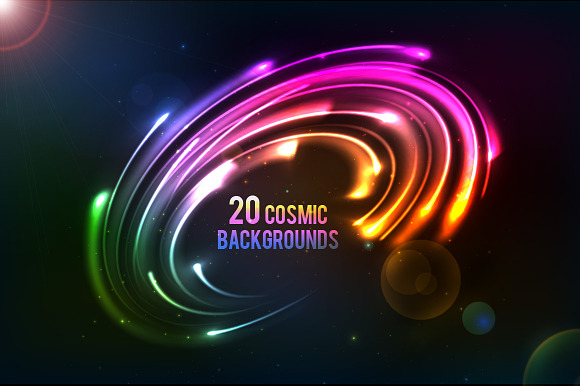20 shining cosmic lights backgrounds preview 5