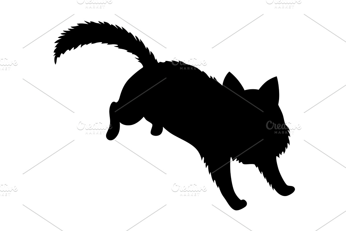 Cat silhouette. Black cat shape, an Animal Illustration by the8monkey