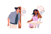 People eavesdropping gossips set, a Person Illustration by PaperTrident (Thumbnail 3 of 4)