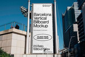 Barcelona Vertical Billboard Mockup