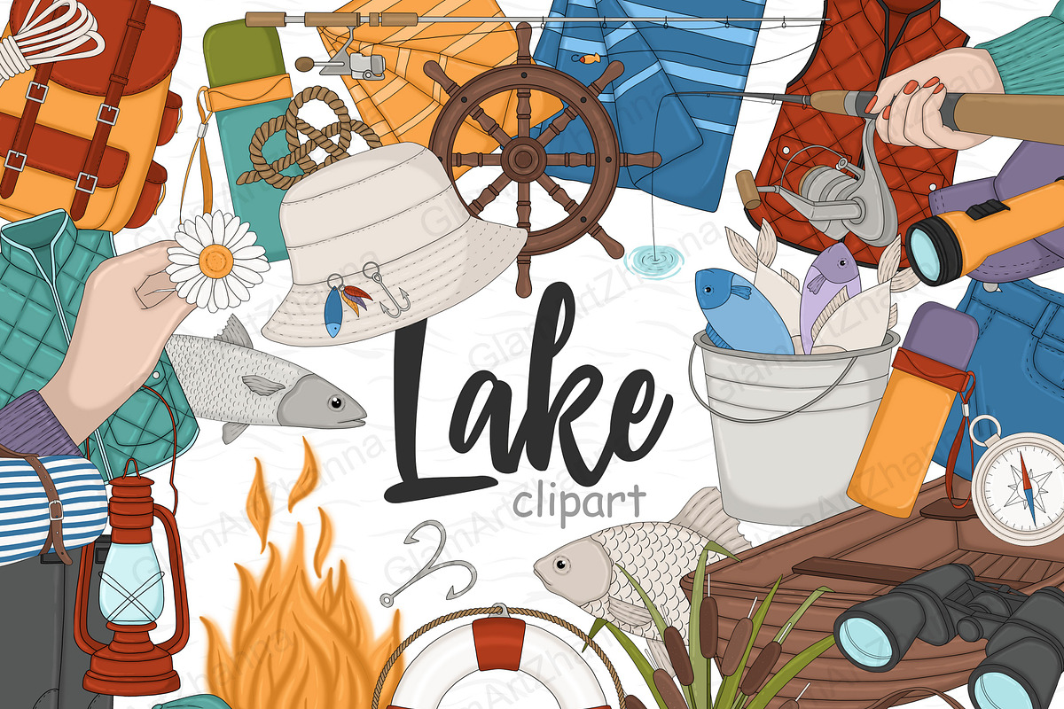 Lake Clipart PNG | Nautical Clipart, an Object Illustration by GlamArtZhanna (Photo 1 of 5)