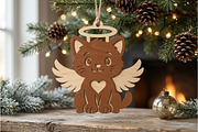 Cat Angel Bauble Laser Cut Wood File, an Object Graphic by Libby Wishes (Thumbnail 2 of 3)