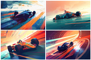 20 Colorful Race Car Illustrations, an Illustration by HipFonts (Thumbnail 5 of 6)