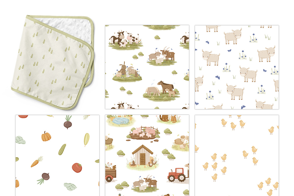 Family Farm animals baby collection, an Animal Illustration by polikarpovaart (Photo 8 of 14)