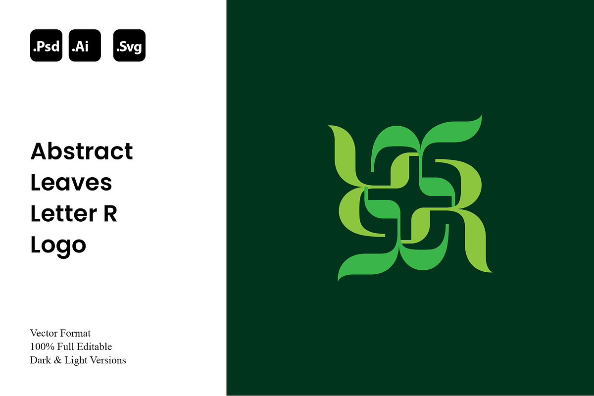 Abstract Leaves Letter R Logo, a Branding & Logo Template by Luxury Logos (Photo 1 of 4)