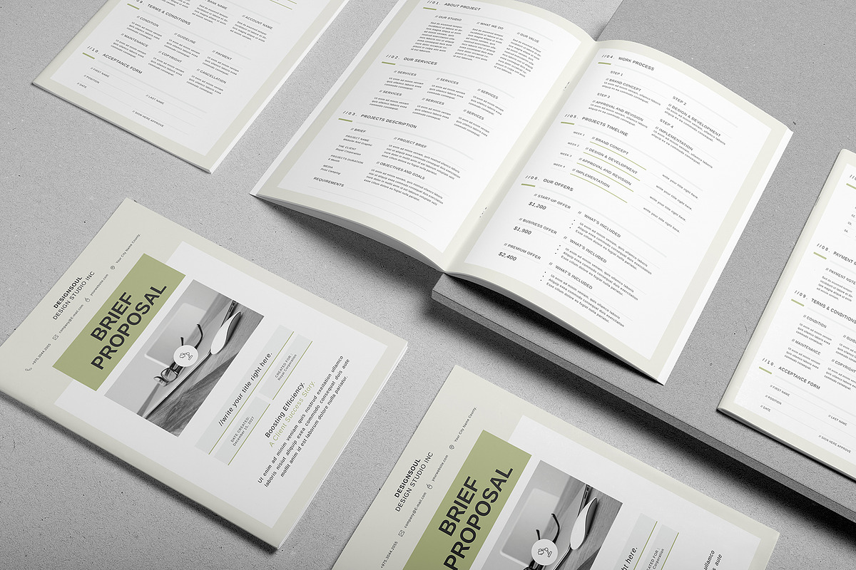 Brief Proposal Template, a Stationery Template by Designsoul14 (Photo 2 of 4)