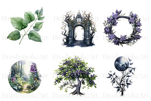 Watercolor Goth Clipart Pack