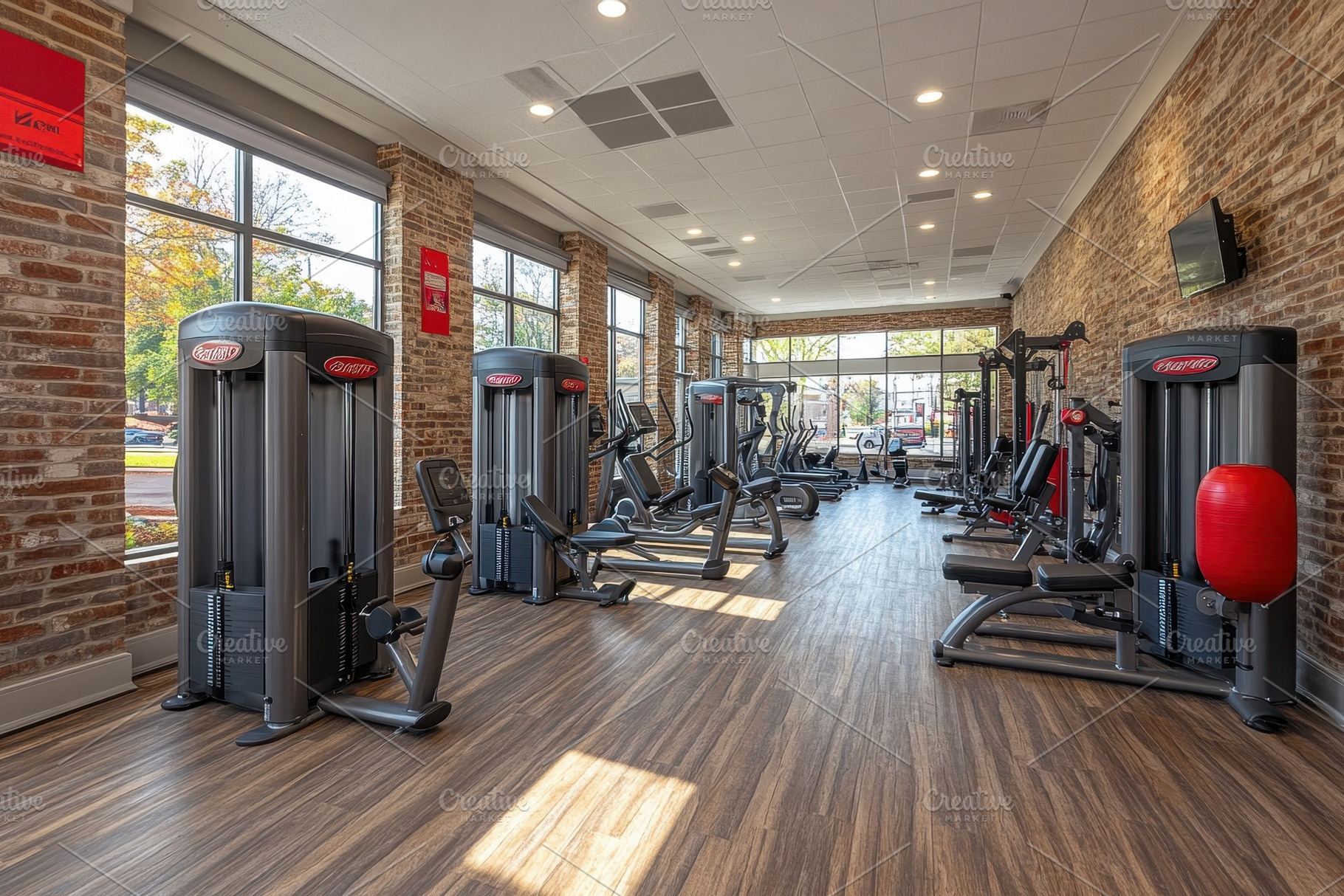 Modern fitness center features advan, a Photo by Tanuart