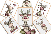 Whimsical Christmas Reindeer Clipart, an Illustration by Creative Art (Thumbnail 13 of 13)