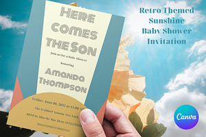 Retro Sunshine Baby Shower Invite