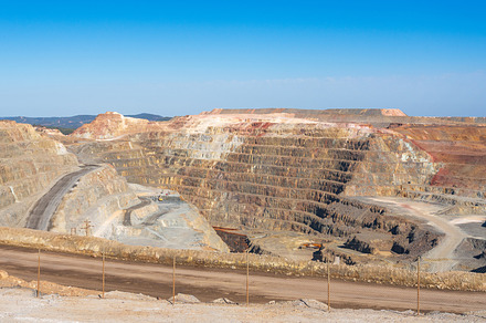 Riotinto mines in Huelva, open pit mining exploitation