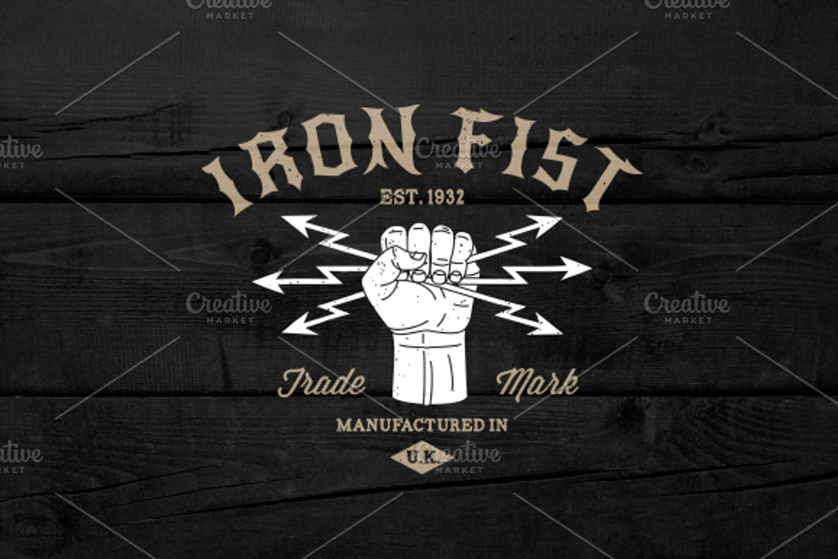 Vintage Label Iron Fist, a Branding & Logo Template by Ezepov (Photo 1 of 2)