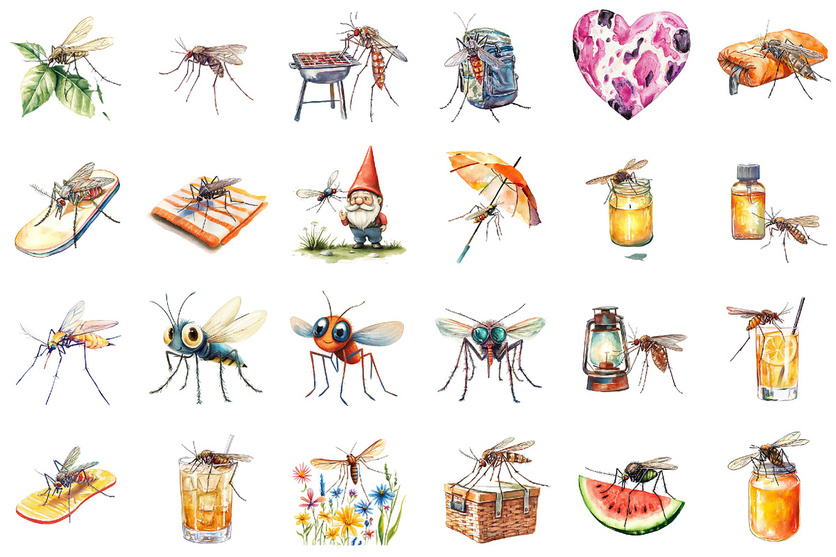 Summer Mosquitoes Clipart, an Illustration by Sublimation Artist (Photo 2 of 6)