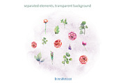Eucalyptus & Roses: polygons+florals, an Object Illustration by Scarlet Island (Thumbnail 3 of 3)