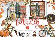 Fall City Autumn Bike PNG Clipart, a Seasonal Illustration by KaramfilaS (Thumbnail 2 of 11)