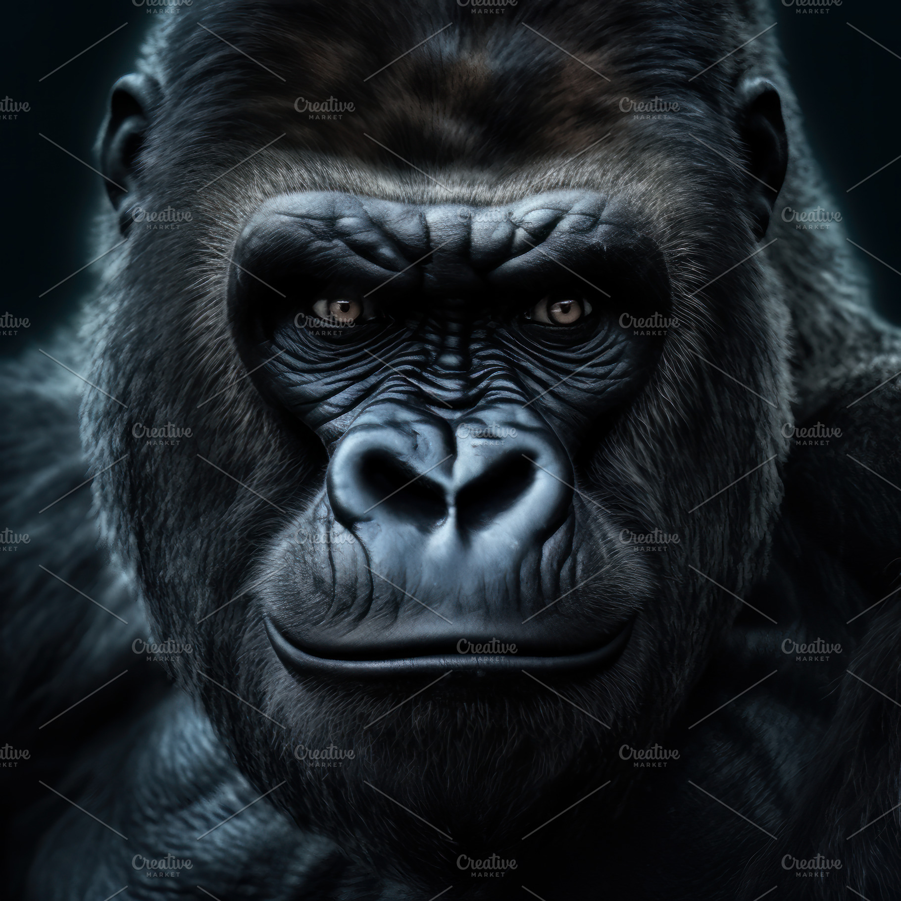 Gorilla portrait, an Animal Photo by slamARTgallery