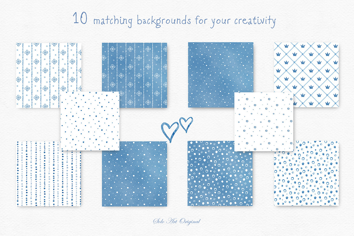 Watercolor Blue Frames Borders, an Object Graphic by Solo Art Original (Photo 6 of 15)