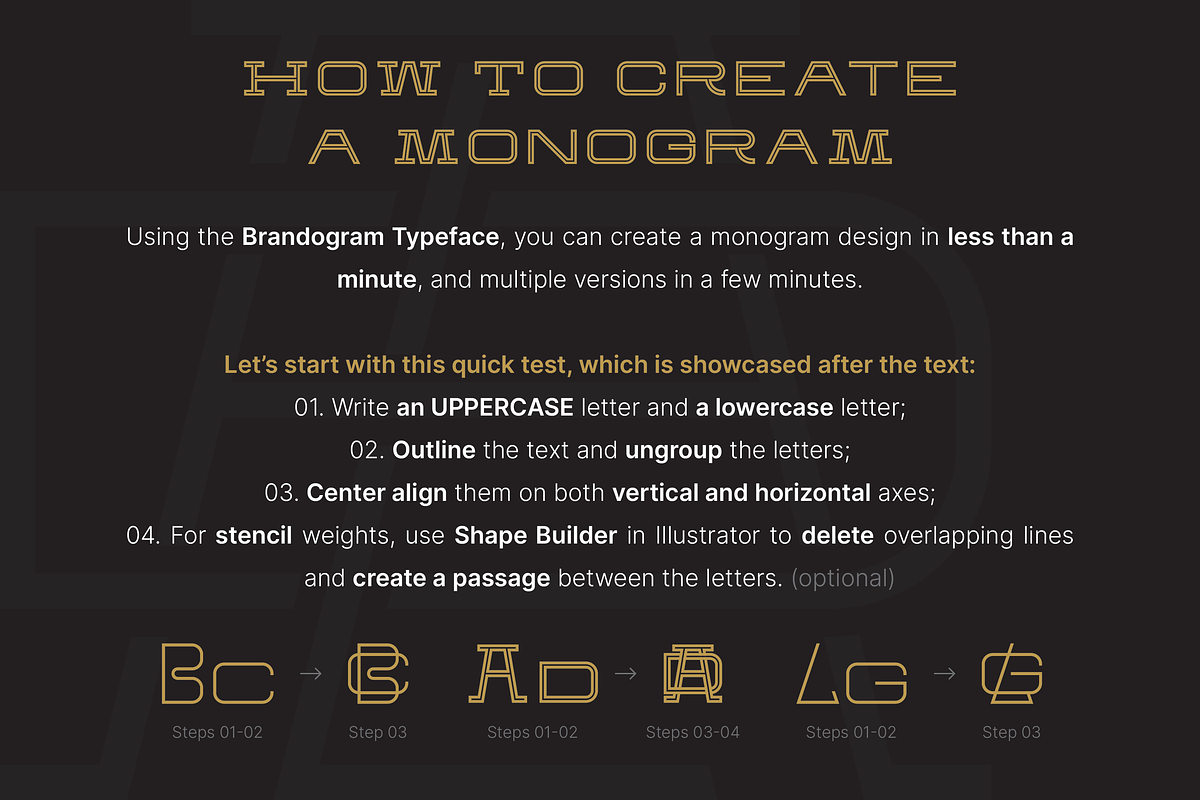 Brandogram Stencil One Monogram Font, a Slab Serif Font by Bogdan Casota (Photo 6 of 6)
