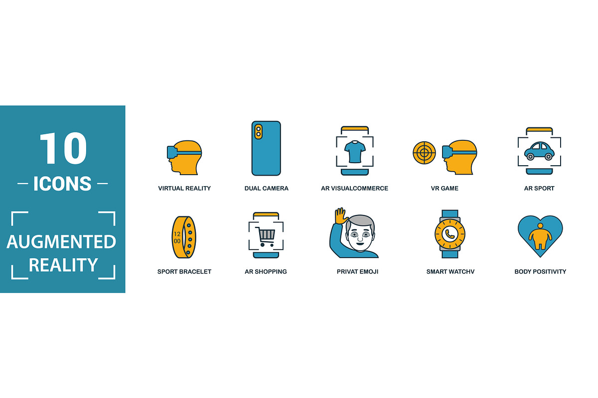Augmented Reality Two Color Icon Set, an Object Graphic by Aimagenarium@gmail.com (Photo 2 of 3)