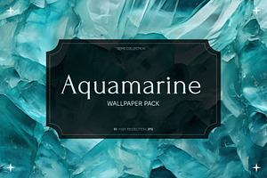 Aquamarine gemstone wallpaper pack