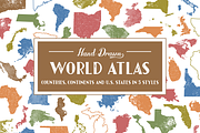 Hand-Drawn World Atlas, an Illustration by Linseed Studio (Thumbnail 1 of 9)