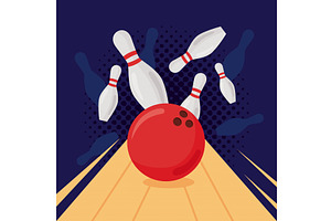 bowling strike game, a Sport Illustration by studiogstock