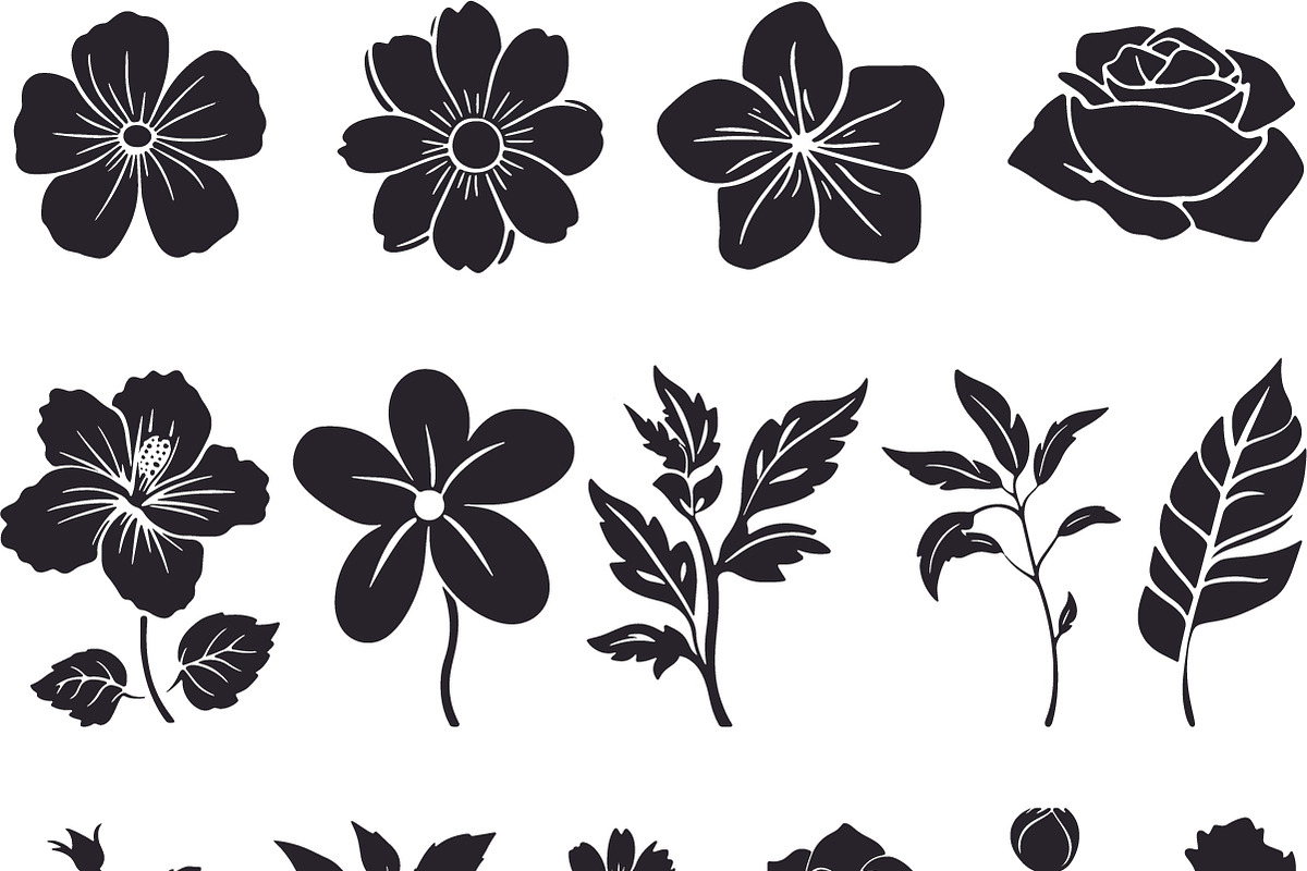 Gardening Flower And Leaves Silhouet, an Object Graphic by DesignBTF (Photo 5 of 8)