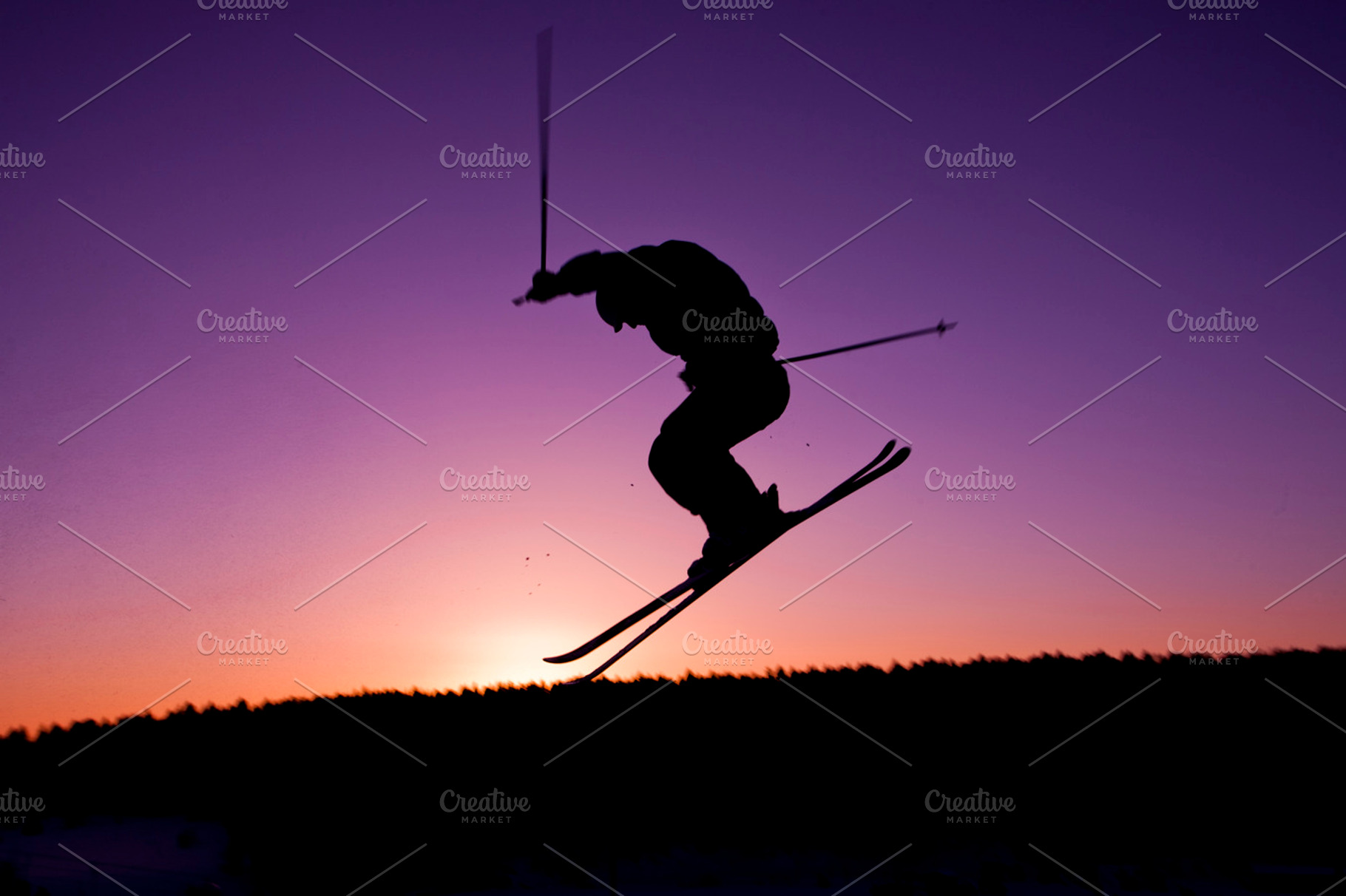 Skier jumping stock photo containing skier and skis