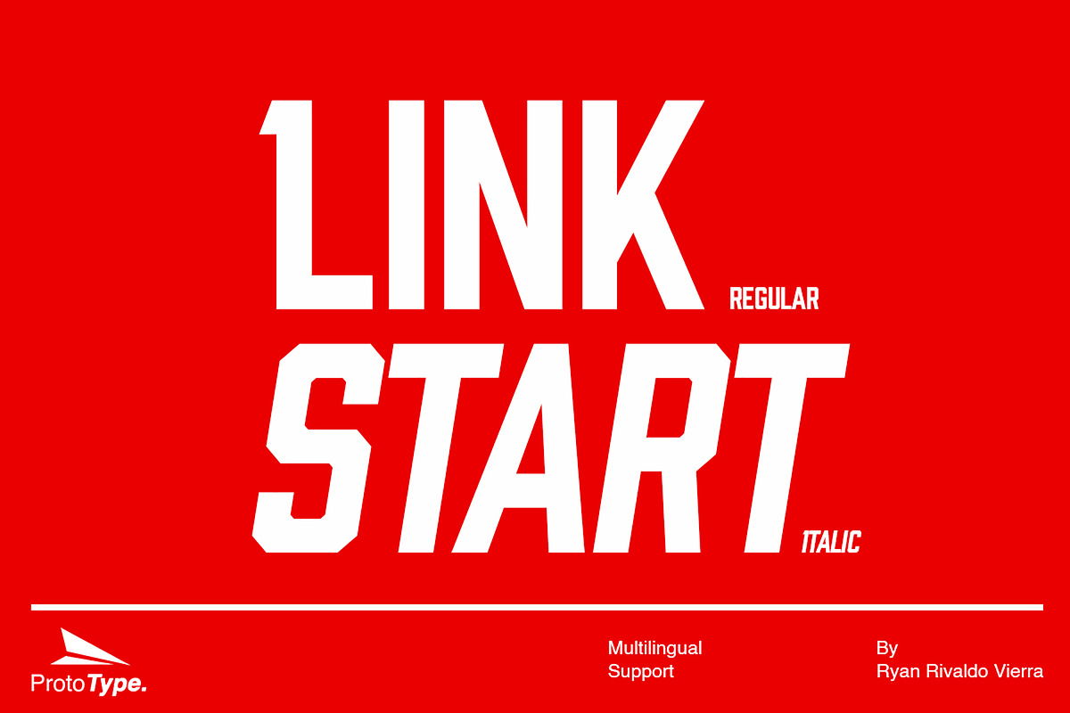 Link Start, a Sans Serif Font by Ryan Rivaldo Vierra (Photo 1 of 9)