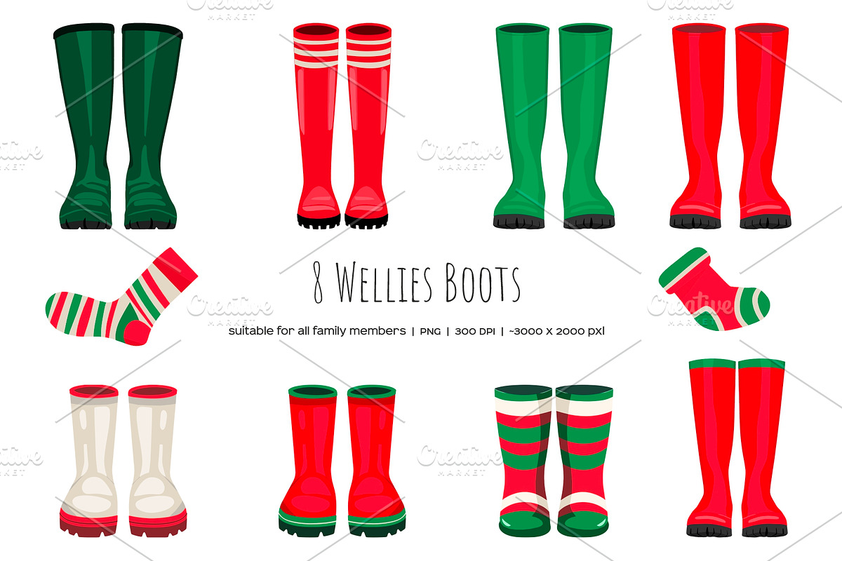 Christmas family welly boots print, an Object Illustration by Art and Funny (Photo 2 of 4)