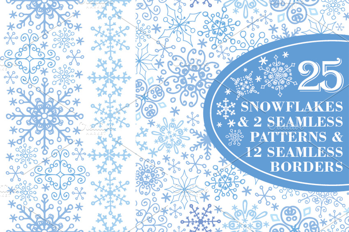 Snowflakes collection.Winter pattern, a Pattern Graphic by Tatianakost49 (Photo 1 of 5)