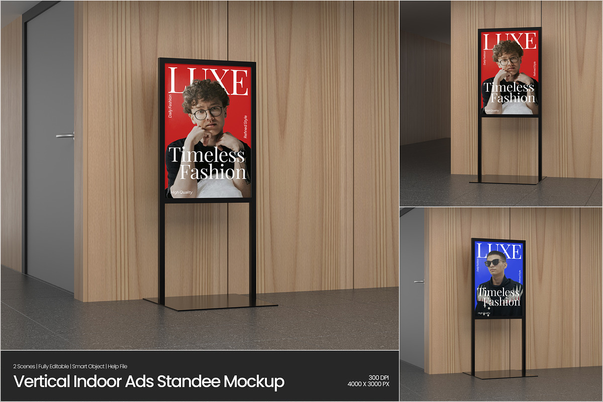 Vertical Indoor Ads Standee Mockup, an Advertising Mockup by Permadi Creative (Photo 1 of 5)