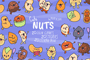 Nuts Clipart Bundle, a Food Illustration by Palau (Thumbnail 1 of 9)