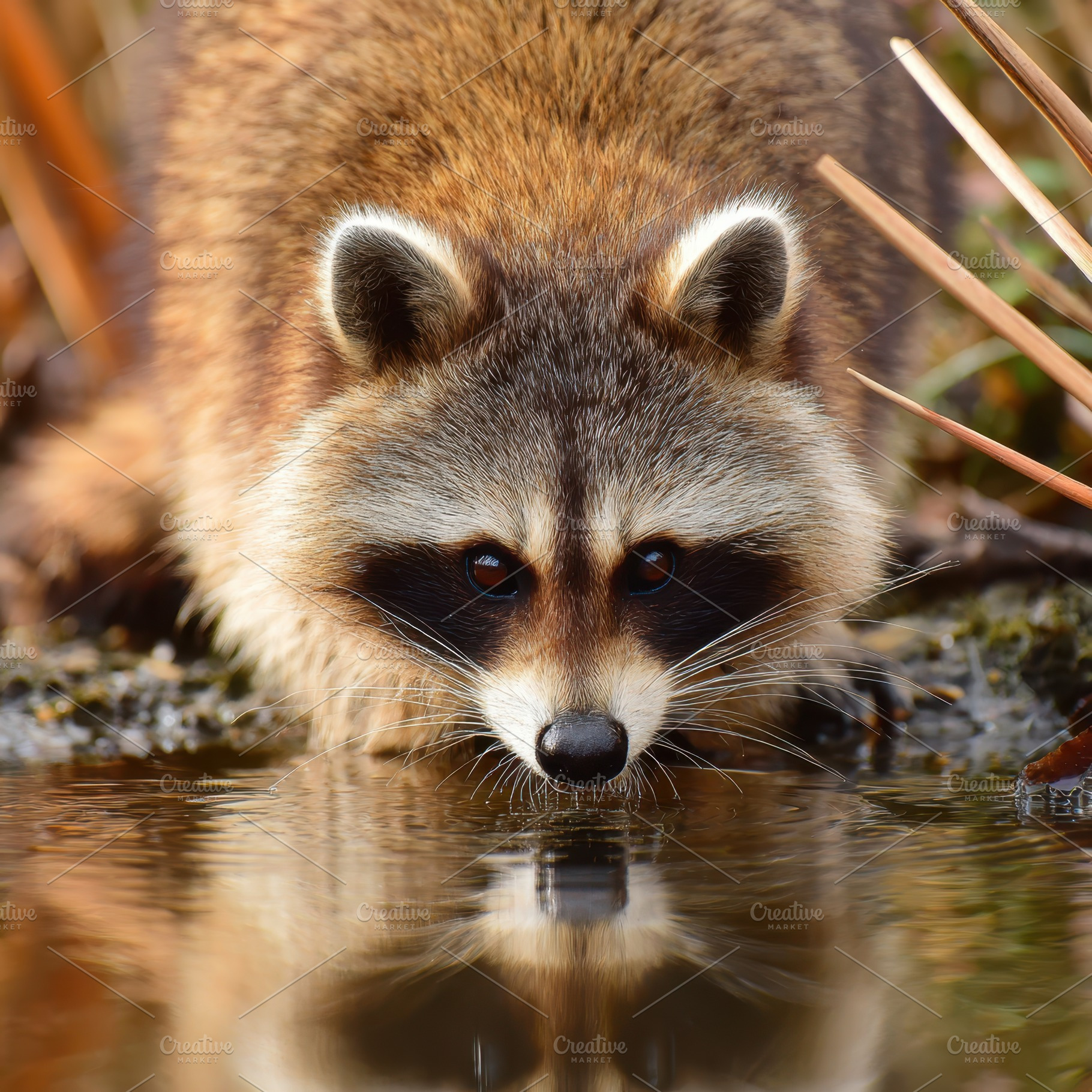 Raccoon drinking water at sunset, an Animal Photo by AlyaAnd