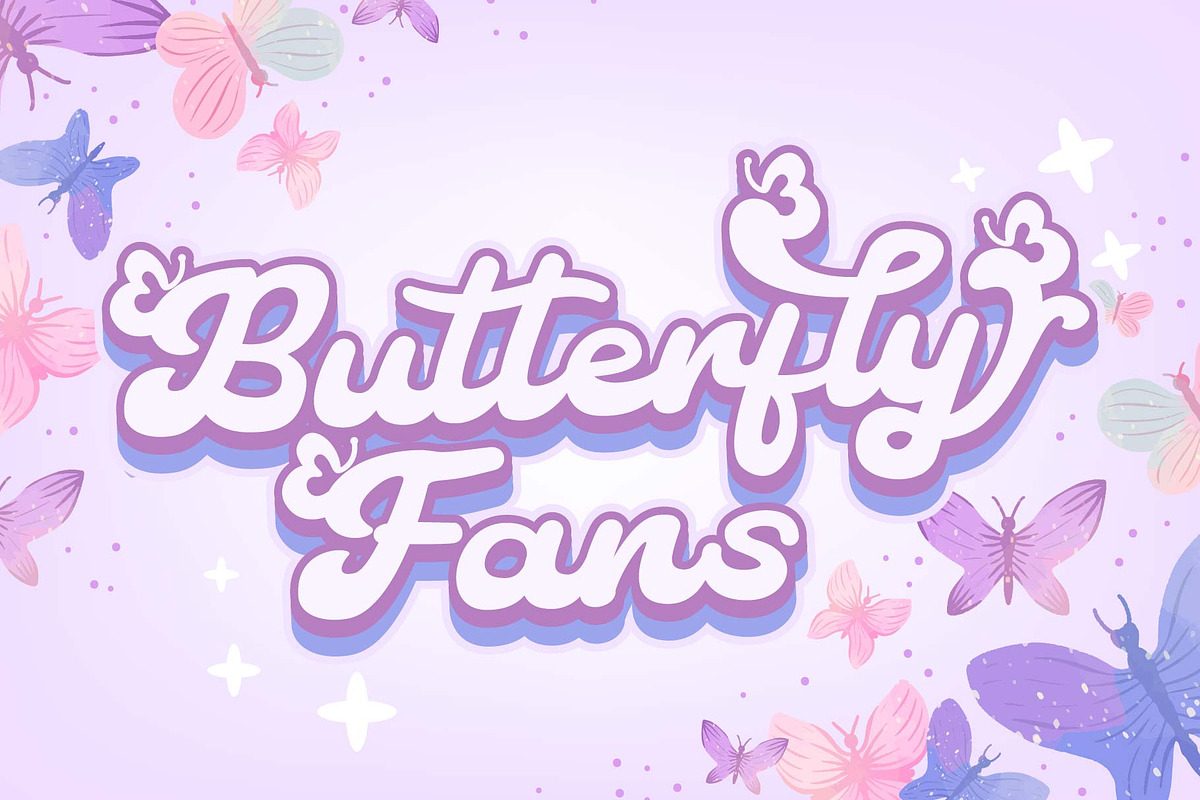 Cute Butterfly - Retro Script Font, a Script Font by Densu Creative (Photo 2 of 9)