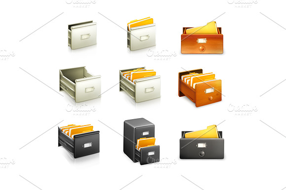 Different Card Catalogs Vector Set