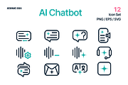 AI Chatbot Line Icon Set, an Outline Icon by Iconic Era (Thumbnail 1 of 4)