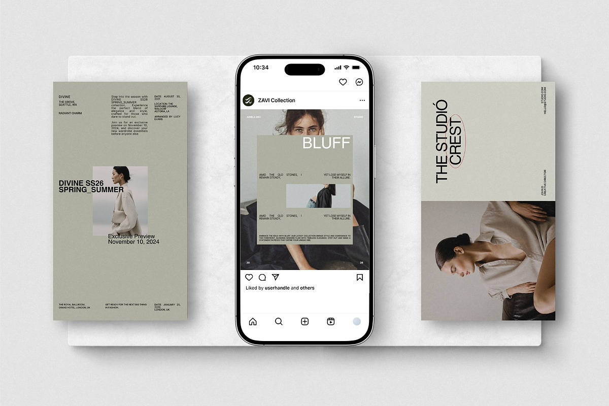 ZAVI | Instagram Post & Story (I), a Social Media Template by The Aesthetic Studio (Photo 4 of 10)