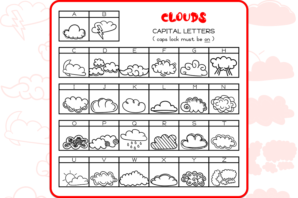 Cloud Doodles - Dingbats Font, a Symbol Font by WADLEN (Photo 2 of 7)