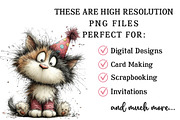 Whimsical Birthday Cat Clipart, an Illustration by OK Design (Thumbnail 4 of 6)