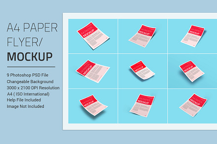 A4 Paper Flyer Mockup Template