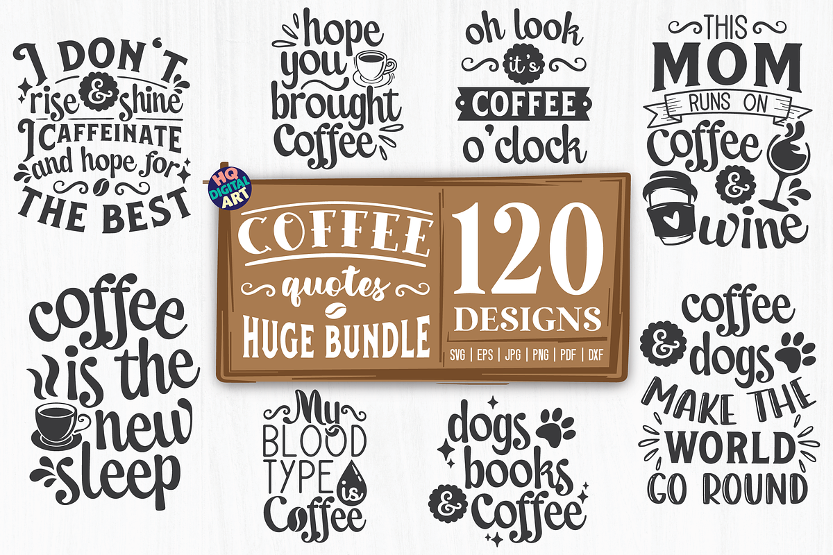 Huge Coffee SVG Bundle, a Food Illustration by HQDigitalArt (Photo 9 of 15)