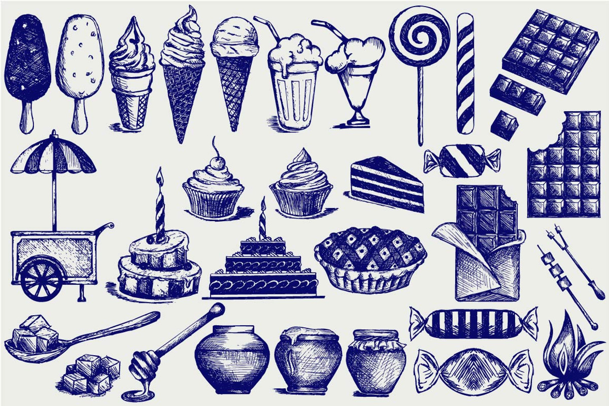 Set of various sweets, an Icon by LineworkStock (Photo 3 of 3)