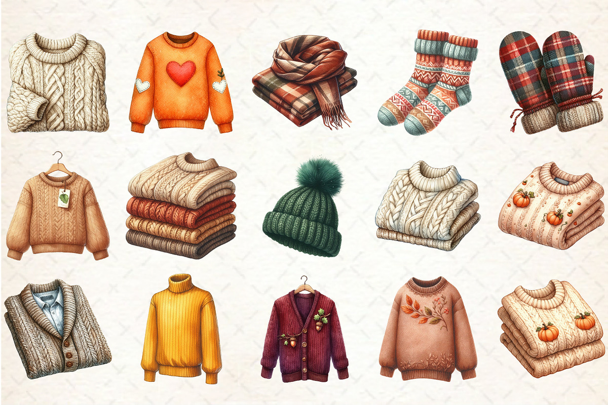 Sweater Weather Fall Clipart, an Illustration by Rose Art (Photo 2 of 5)