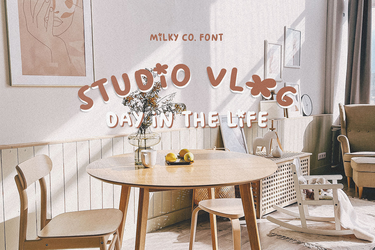 Milky Co. Retro Font, a Font by Creativeqube Design (Photo 3 of 7)