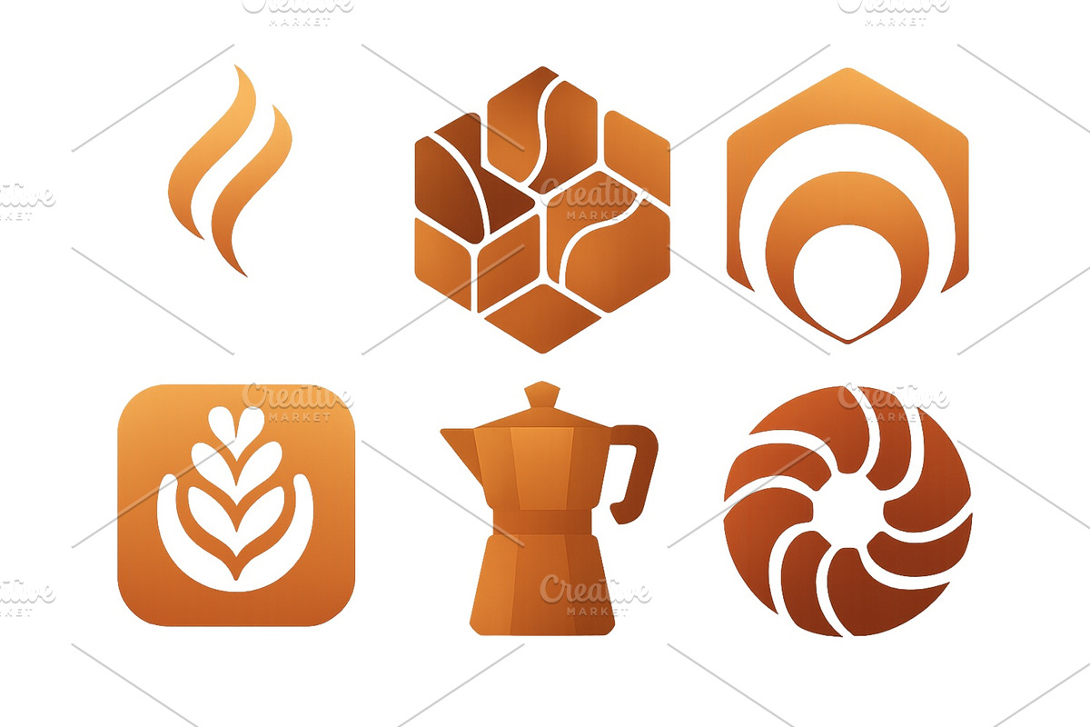 Creative coffee-themed logo designs, an Illustration by ZinetroN