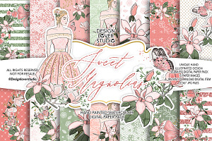 Sweet Magnolias Digital Paper Pack