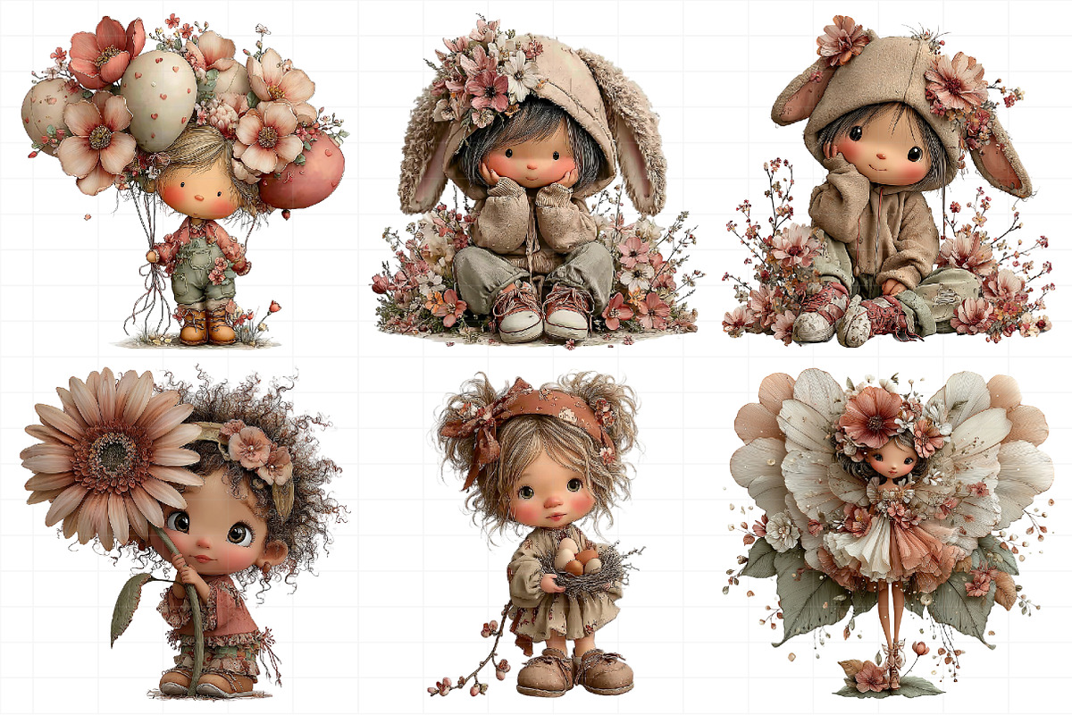 Whimsical Spring Girl Clipart, an Illustration by Daily.Designs (Photo 6 of 8)