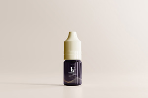 Violet Glass Dropper Bottle Mock-up